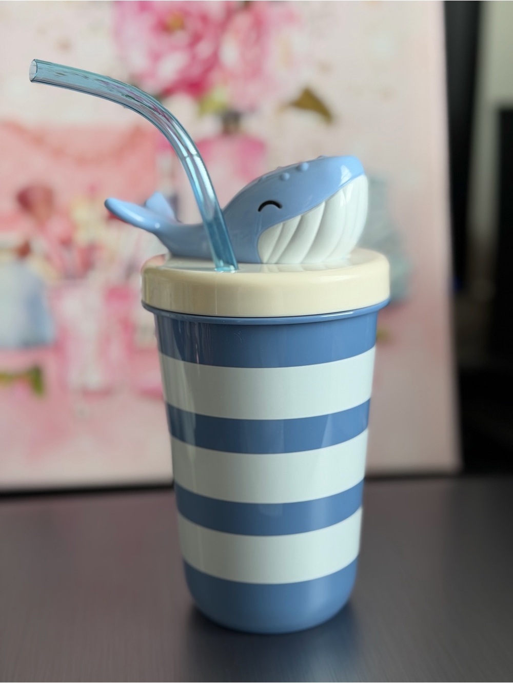 Target Blue and Cream Whale Straw Cup - Home Party Supplies